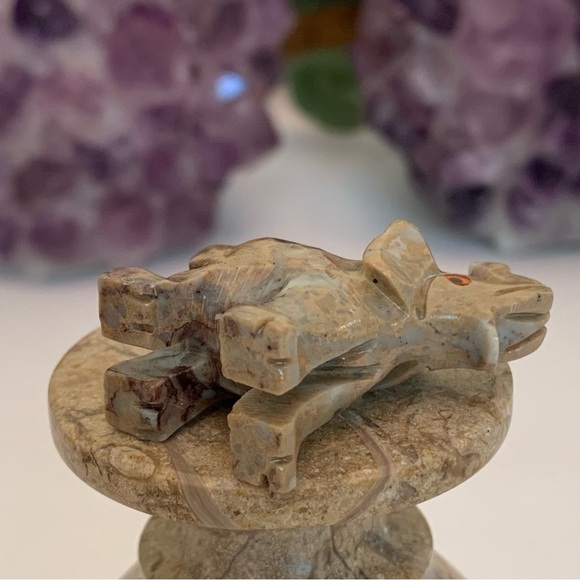 Steatite Elephant Soapstone Figurine MINI Carved Crystal Animal Stone Lucky Pet - Picture 8 of 9